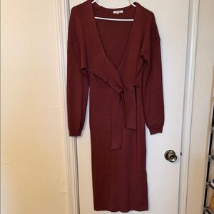 Maurices rust colored knit Long Sleeve Dress